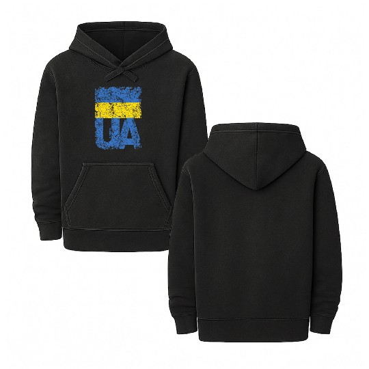 I stand with Ukraine. Support Ukraine. Stop War Double Sided Mineral Wash Hoodies