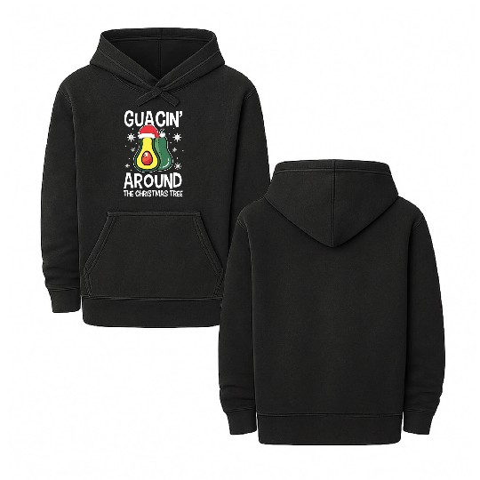 Christmas Guacin Around The Tree Avocado Xmas Double Sided Mineral Wash Hoodies