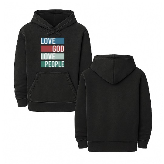 Love God Love People Double Sided Mineral Wash Hoodies