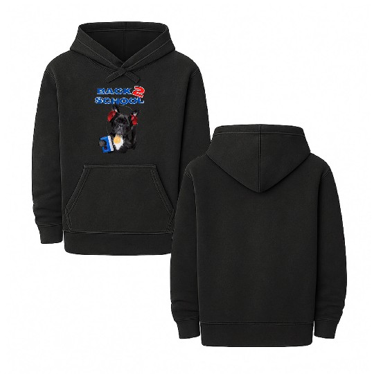 FRENCH BULLDOG BACK 2 SCHOOL aka BACK TO SCHOOL Double Sided Mineral Wash Hoodies
