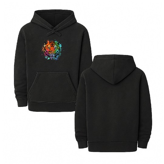 Abstract Tiger Double Sided Mineral Wash Hoodies