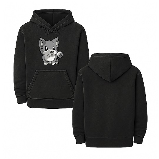 Puppy Wolf Double Sided Mineral Wash Hoodies