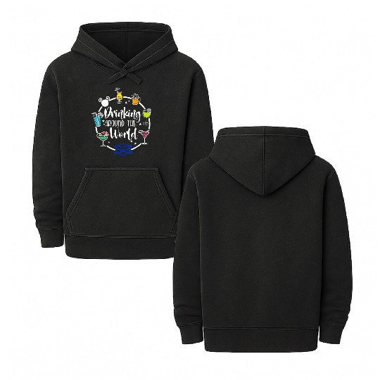 Drinking Around The World Double Sided Mineral Wash Hoodies