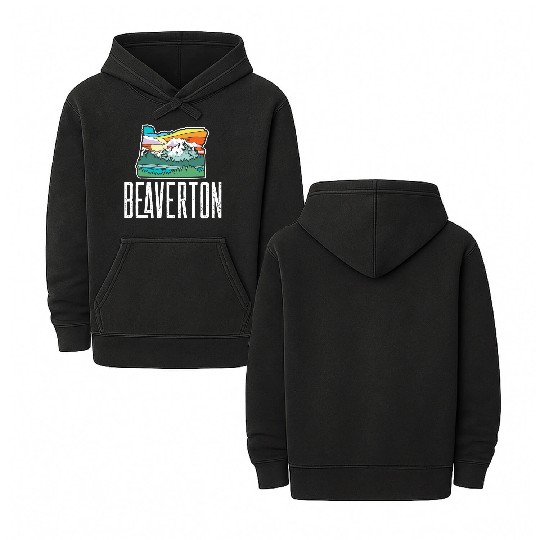 Beaverton Vintage Oregon Nature Outdoors Retro Gra Double Sided Mineral Wash Hoodies