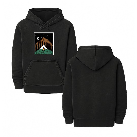 Mountain Night Camper Gift Double Sided Mineral Wash Hoodies