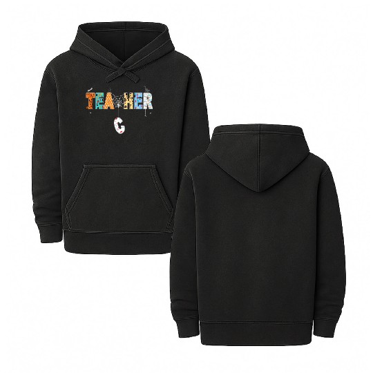 Funny Halloween Teacher Costume Double Sided Mineral Wash Hoodies