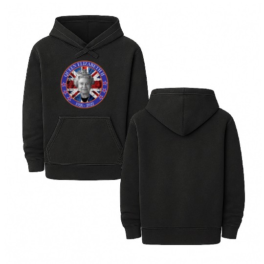 ''queen elizabeth Double Sided Mineral Wash Hoodies rest in peace elizabeth sh
