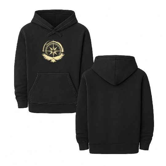Bird and Compass Camper Gift Double Sided Mineral Wash Hoodies