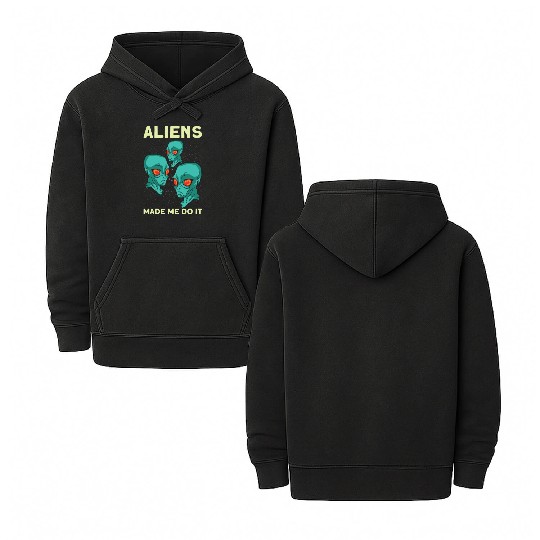 Alien Extraterrestrial Area 51 UFO Space Geek Gift Double Sided Mineral Wash Hoodies