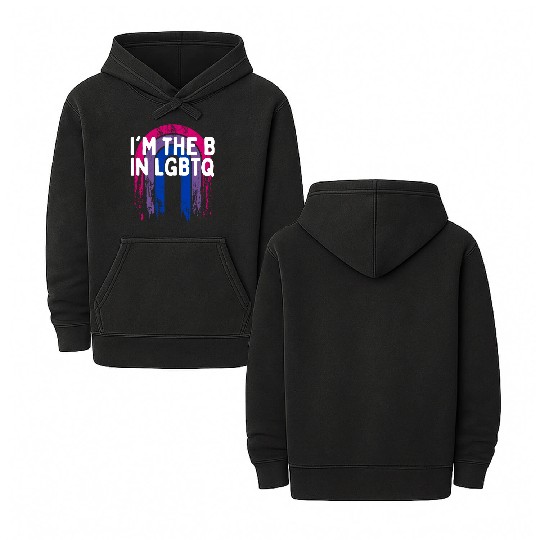 I'm The B in LGBTQ Bisexual Pride Bi LGBT Double Sided Mineral Wash Hoodies