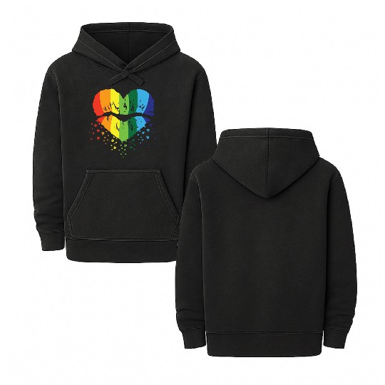 LBGT Flag Gay Pride Human Vintage Rainbow Double Sided Mineral Wash Hoodies