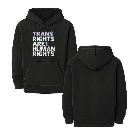 LBGT Flag Gay Pride Trans rights are human rights Double Sided Mineral Wash Hoodies