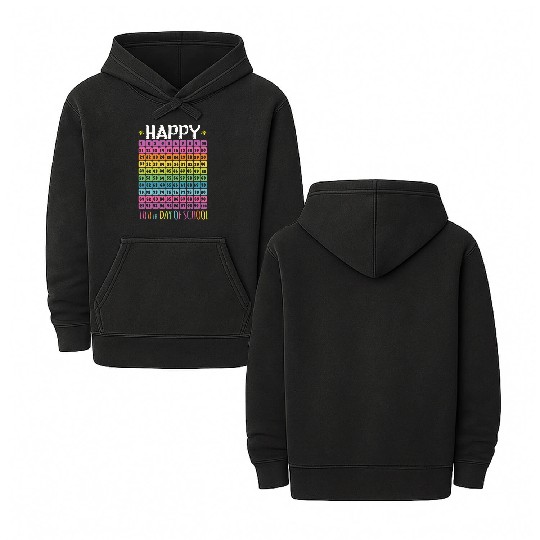 Number Student 100th Day Happy 100 Days Of School Double Sided Mineral Wash Hoodies