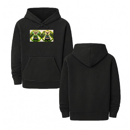 buddhist chihuahua Double Sided Mineral Wash Hoodies