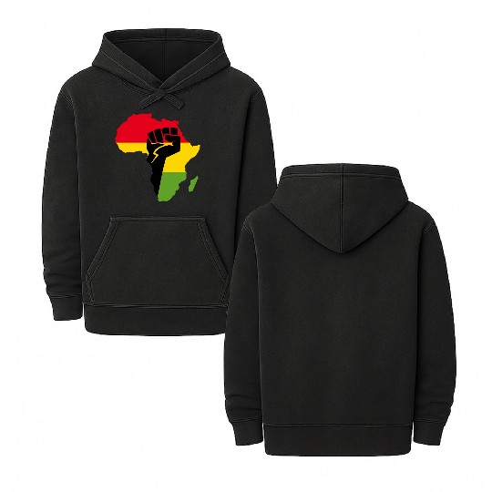 African Black Power Double Sided Mineral Wash Hoodies