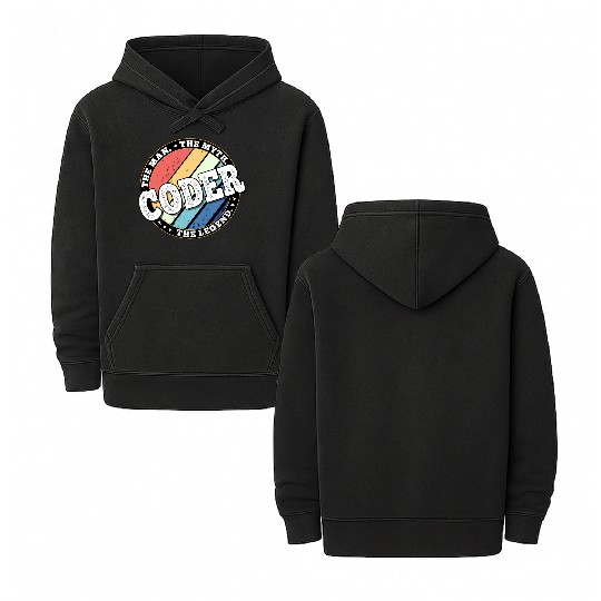 Coder. The man. The myth. The legend. Double Sided Mineral Wash Hoodies