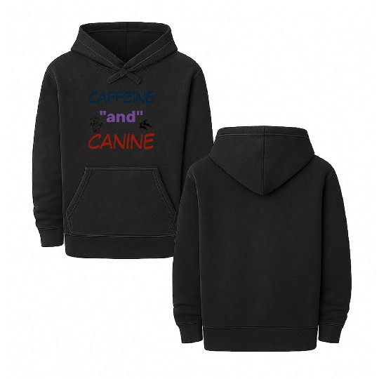 motivated by caffeine and canine-beautiful gift Double Sided Mineral Wash Hoodies