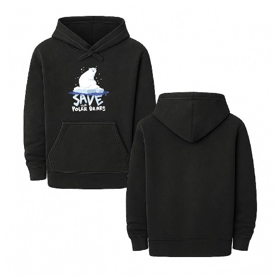 Save The Polar Bears Save Animals Double Sided Mineral Wash Hoodies