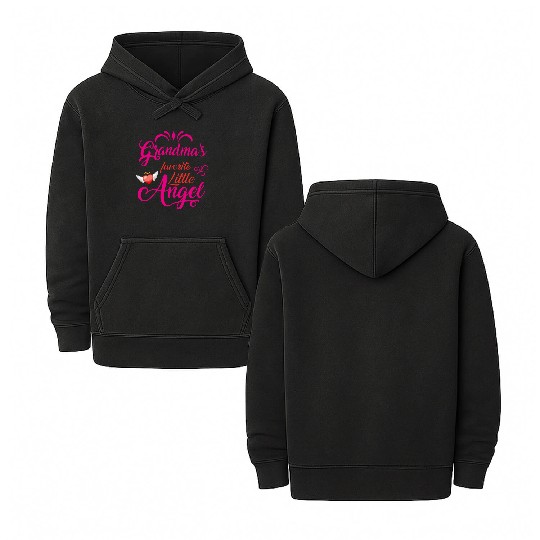 Grandma's Favorite Little Angel Double Sided Mineral Wash Hoodies
