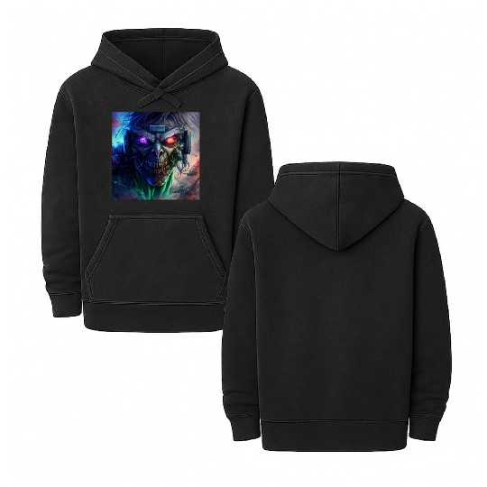 ZOMBIE IRON MAIDEN (version 12) Double Sided Mineral Wash Hoodies