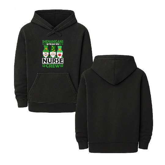 Shenanigans With My ICU Nurse Crew Saint Double Sided Mineral Wash Hoodies