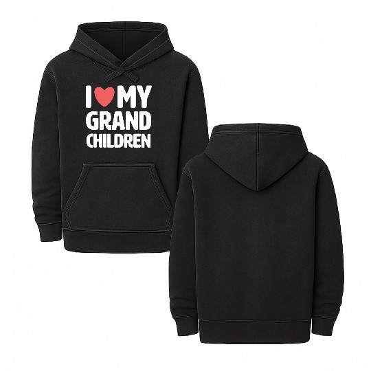 I Love My Grandchildren Double Sided Mineral Wash Hoodies Proud Grandma Gran