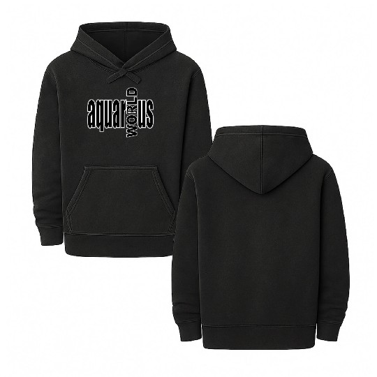 Aquarius WORLD bw Double Sided Mineral Wash Hoodies
