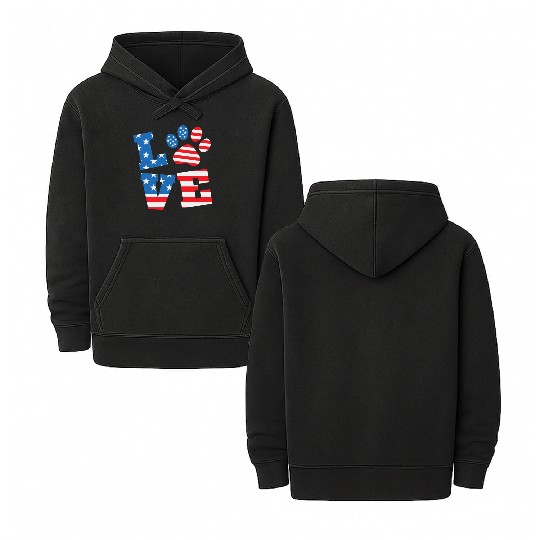 Love Dog USA Double Sided Mineral Wash Hoodies