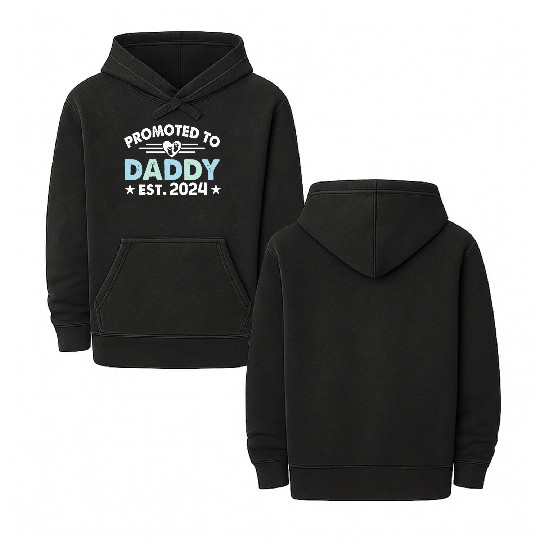 Promoted to daddy 2024 daddy to be Double Sided Mineral Wash Hoodies