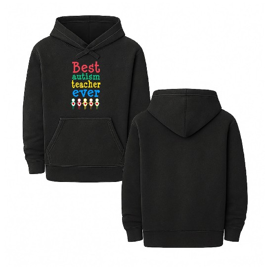 Autism Teacher Gift Double Sided Mineral Wash Hoodies