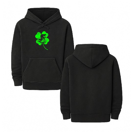 Biking St. Patrick's day shamrock Double Sided Mineral Wash Hoodies