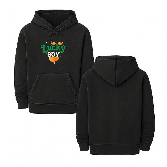 lucky boy Double Sided Mineral Wash Hoodies