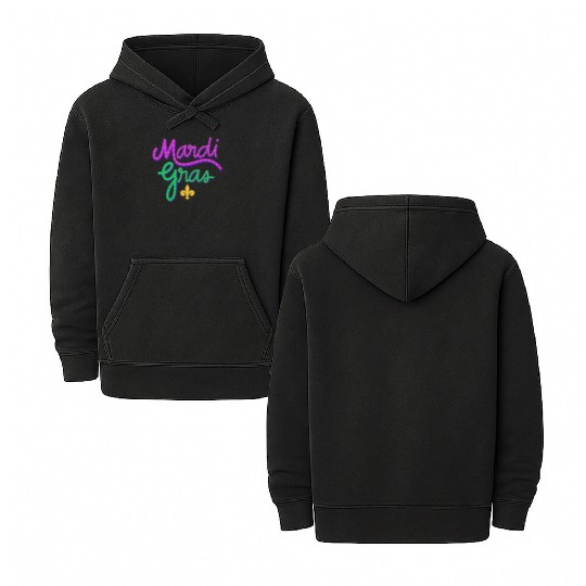 Mardi Gras Carnival Fiesta Party Louisiana New Orl Double Sided Mineral Wash Hoodies
