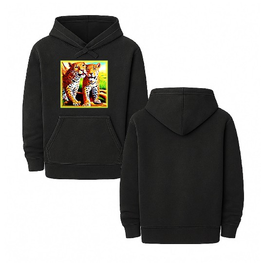 Jaguars Animals Nature oil Painting. Buy Now Double Sided Mineral Wash Hoodies