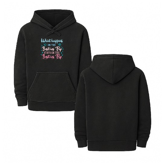 Besties Trip Vacation with Friends Spring Break Double Sided Mineral Wash Hoodies