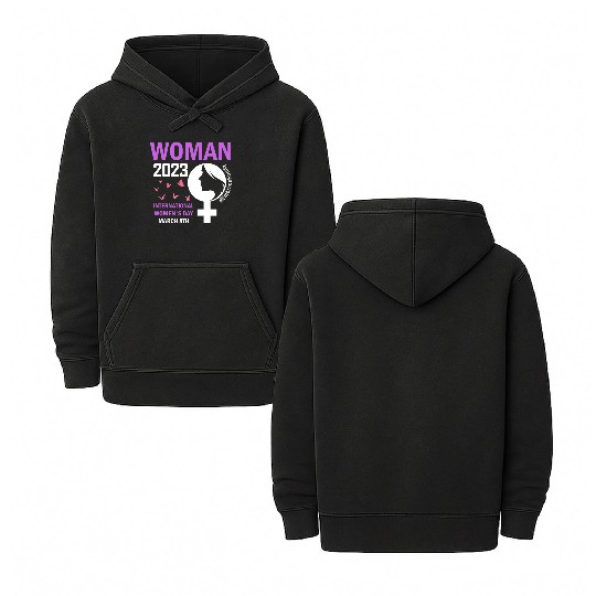International Women's Day 2023 Embrace Equity Double Sided Mineral Wash Hoodies