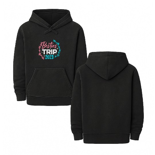 Besties Trip 2023 Summer Vacation Spring Break Double Sided Mineral Wash Hoodies