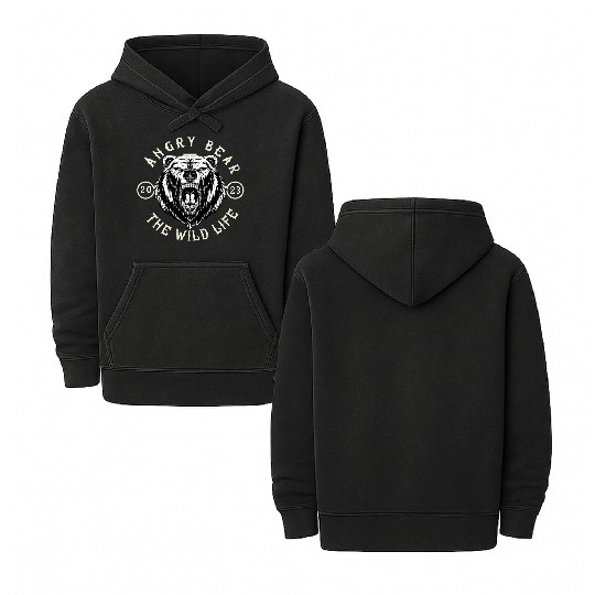Angry Bear | The wild life Double Sided Mineral Wash Hoodies