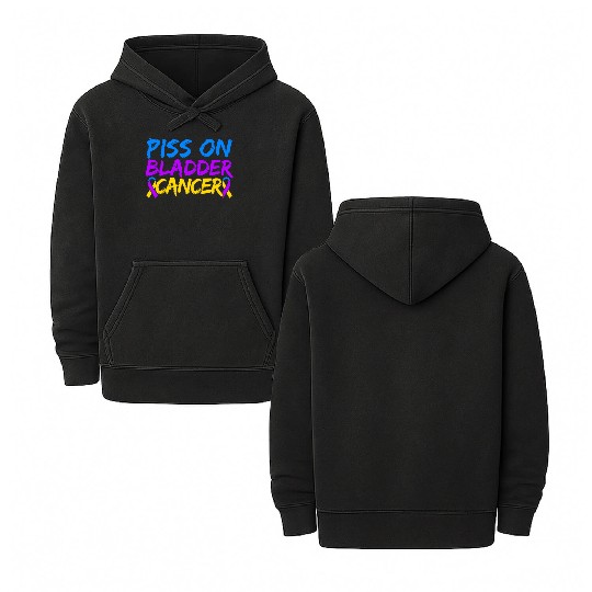 Piss On Bladder Cancer Awareness Month Double Sided Mineral Wash Hoodies