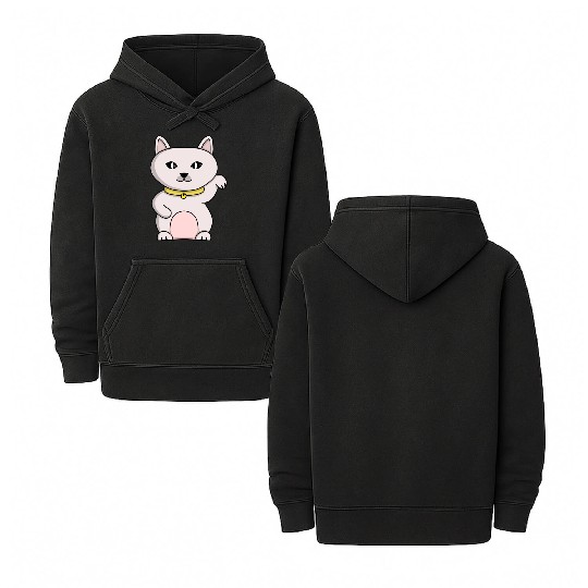 Magic Lucky Cat Double Sided Mineral Wash Hoodies