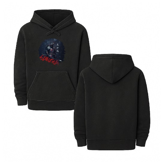 Samurai Warrior Double Sided Mineral Wash Hoodies