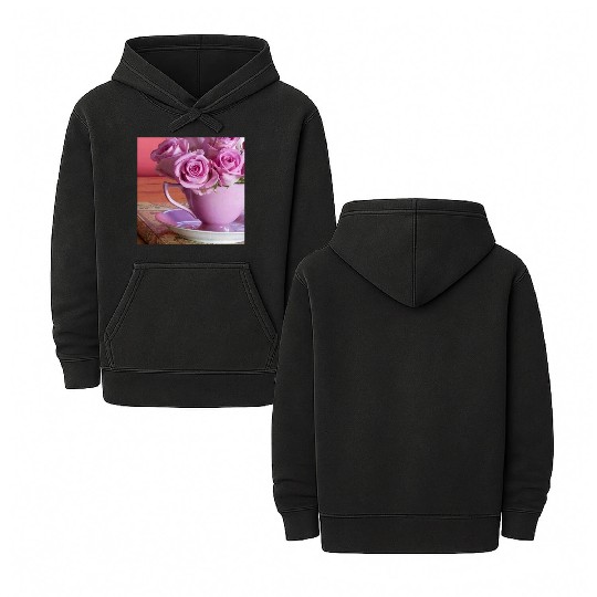 Beautiful Floral print Double Sided Mineral Wash Hoodies