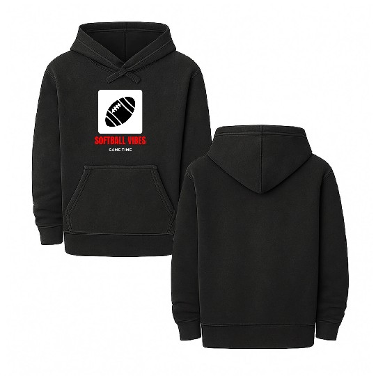 Softball vibes game time motivational design Double Sided Mineral Wash Hoodies