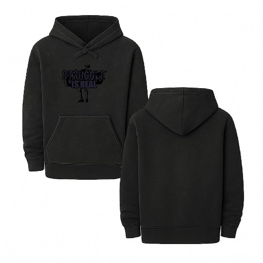Struggle Is Real - NAVY Double Sided Mineral Wash Hoodies