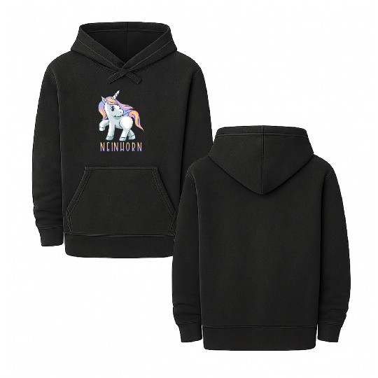 Unicorn Angry Unicorn Bad Mood Double Sided Mineral Wash Hoodies