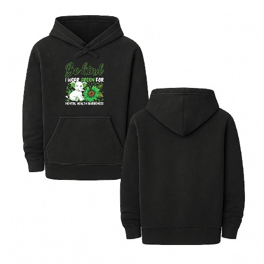 Kind May Green For Mental Health Awareness Month Double Sided Mineral Wash Hoodies