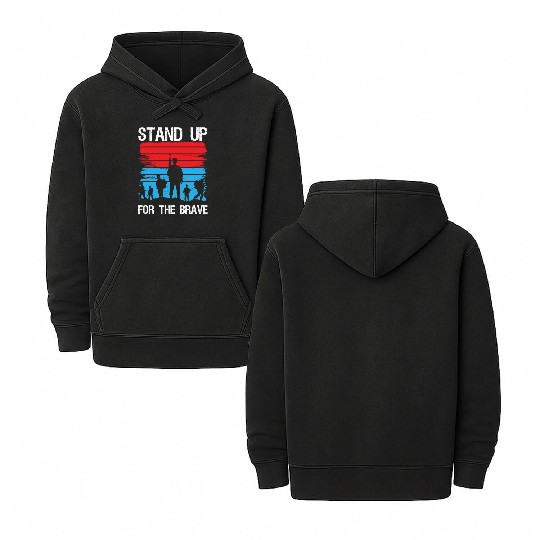 Soldier stand up for brave military army veteran Double Sided Mineral Wash Hoodies