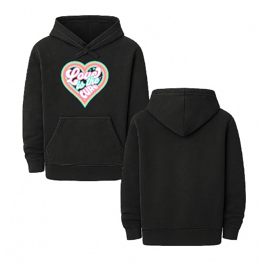 LOVE IS THE CURE (pink) Double Sided Mineral Wash Hoodies
