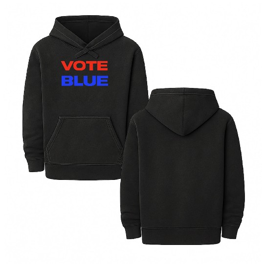 Vote Blue Democratic Party Liberal Voting Double Sided Mineral Wash Hoodies