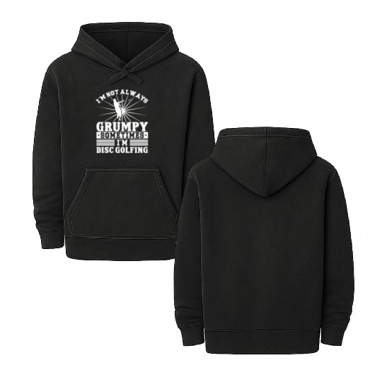 I'm not grumpy i'm Disc Golfing Double Sided Mineral Wash Hoodies